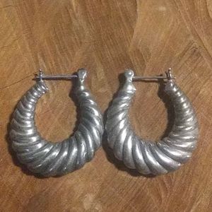 Large sterling silver hoop earrings